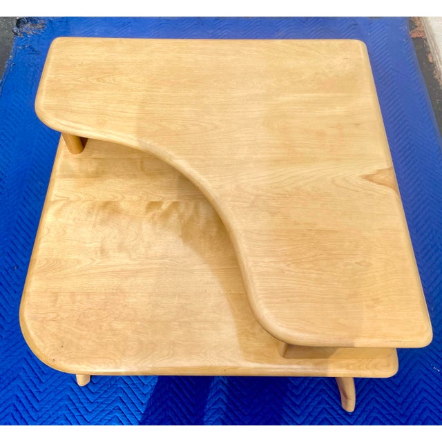 Heywood-Wakefield Midcentury Modern Two Tier Corner Table For Sale - Image 9 of 13