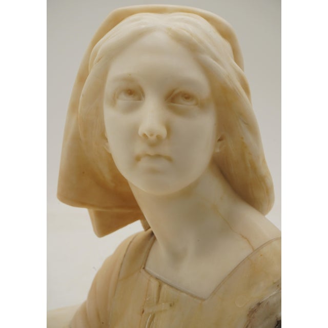 Traditional Giuseppe Bessi Jeanne D’Arc Antique Marble Bust Sculpture For Sale - Image 3 of 12