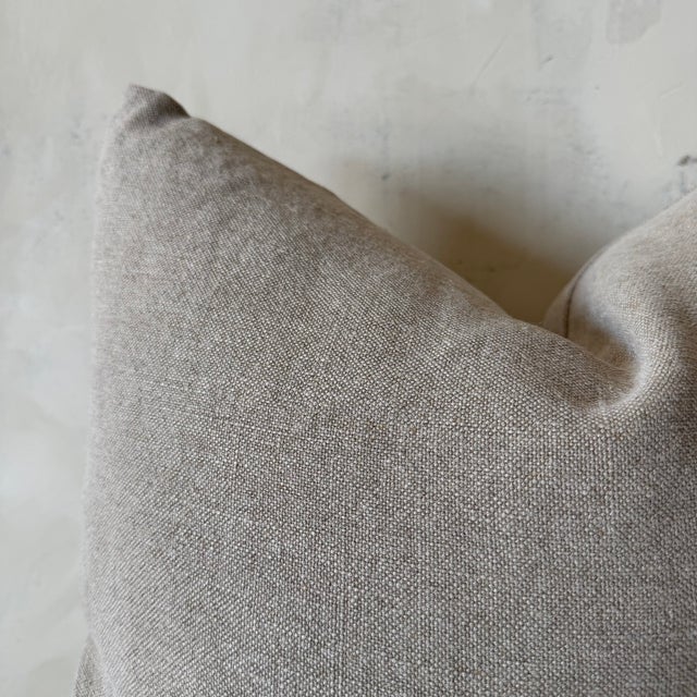 French Provincial Stone Washed Linen Pillow – Pecan For Sale - Image 3 of 6