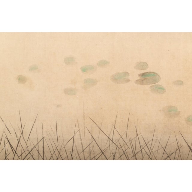 Japanese Meiji Two-Panel Screen With White Heron Under Willow, Signed Houshou, C. 1910 For Sale In New York - Image 6 of 8