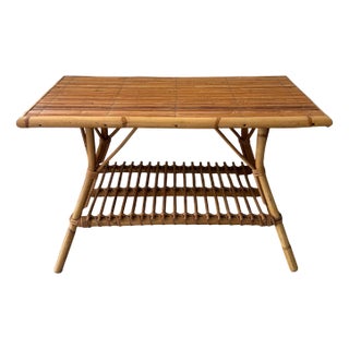 Vintage Coffee Table in Rattan For Sale