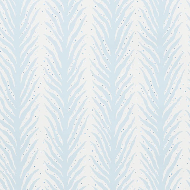 Sample - Schumacher X Celerie Kemble Creeping Fern Wallpaper in Slumber Blue For Sale