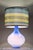 Vintage Table Lamp with Internally Illuminated Blue Glass Base and Fabric Shade, 1970s For Sale - Image 4 of 8