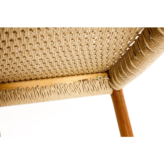 1960s 1960s Danish Modern Mid Century Teak Ottoman Foot Stool — j.l. Moller Model #80a — Danish Cord For Sale - Image 5 of 5