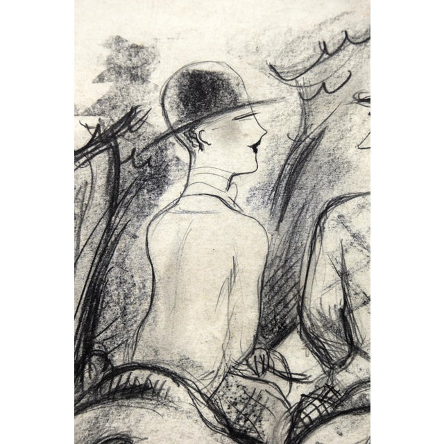 André Szenes, Morning Ride, 1920s, Chalk & Pencil on Paper For Sale - Image 6 of 14