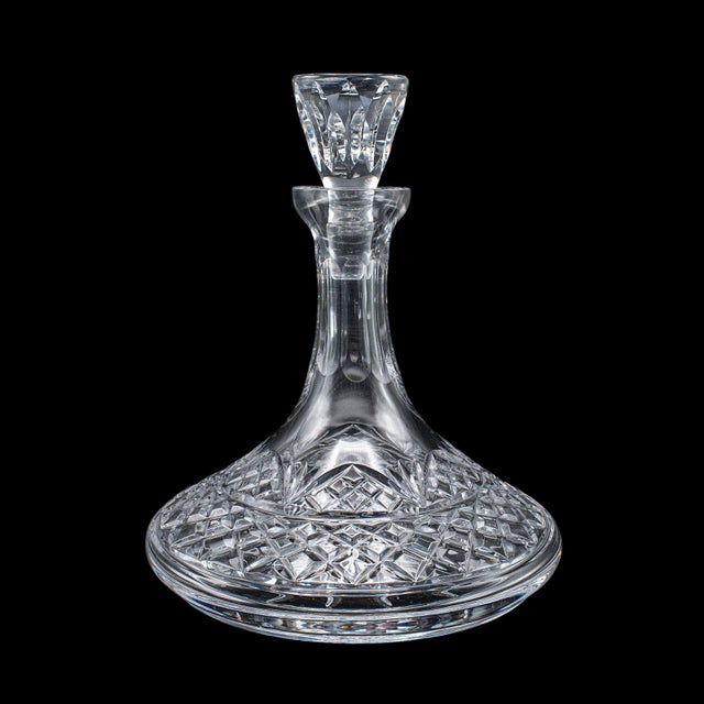 Vintage Ships Decanter & Glass Duo, English, Crystal Glass, Brandy, Rum, Whiskey - 3 pcs For Sale - Image 6 of 12