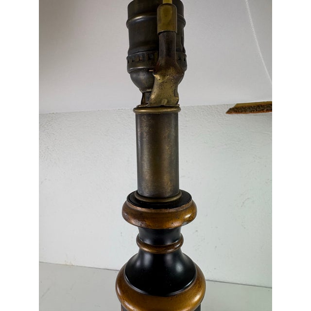 Metal Hand Painted Japaned Metal Table Lamps by Sarreid For Sale - Image 7 of 12