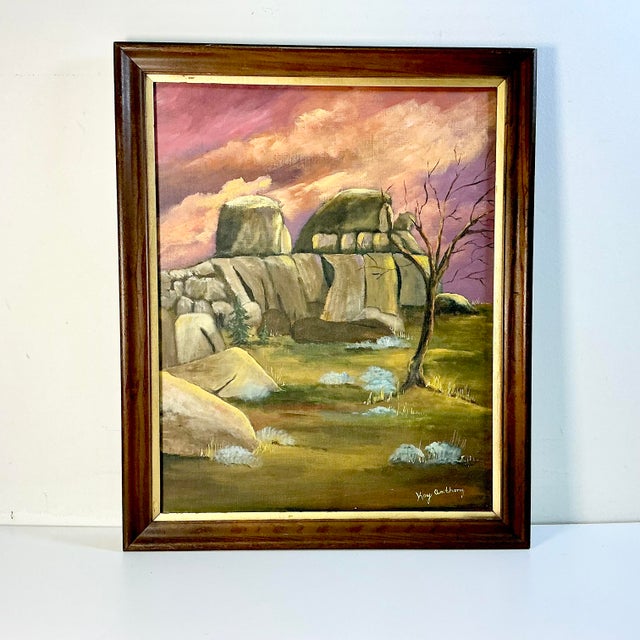 1972 Impressionist Rustic Landscape Original Oil Painting, ‘Old Wyoming’ by Kay Anthony For Sale - Image 13 of 15