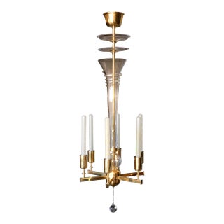 Six Lights Chandelier by Paavo Tynell For Sale