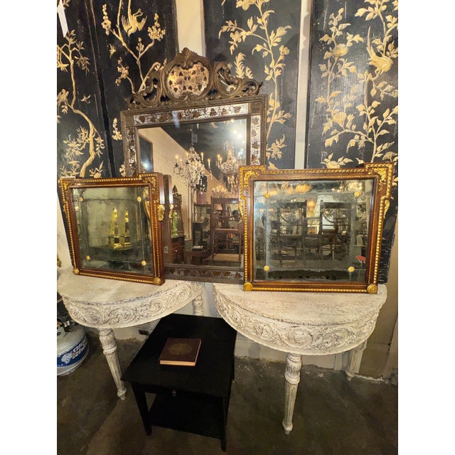 19th C. French Walnut and Gilt Mirrors For Sale - Image 4 of 10