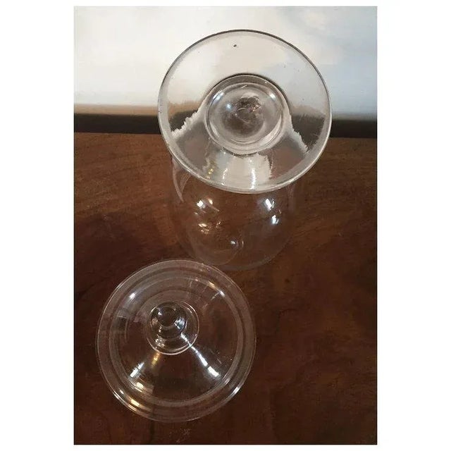 Transparent Antique 19th Century American Blown Glass Apothecary Vase Shaped Sucrier or Sugar Bowl Urn for Candy For Sale - Image 8 of 10