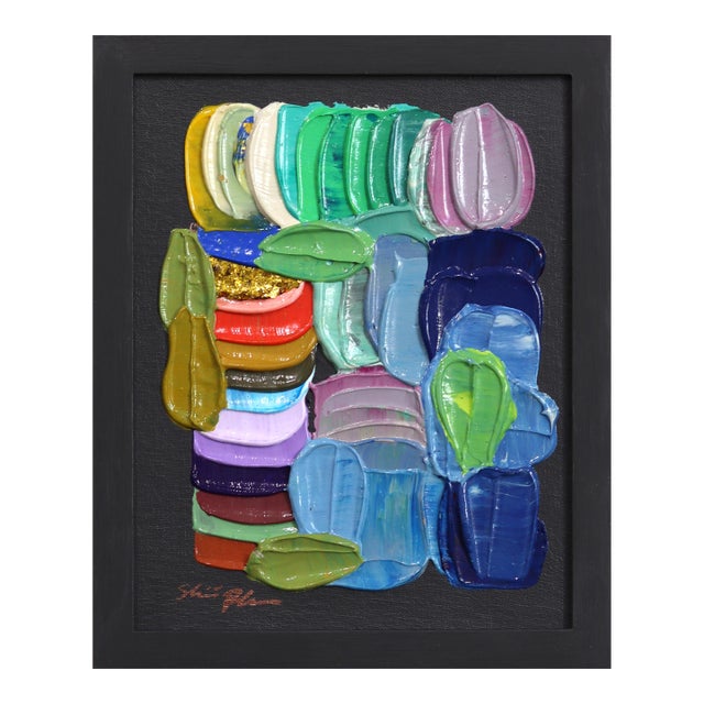 Test Color - Framed Color Drenched Impasto Textural Thick Paint Abstract Painting by Shiri Phillips For Sale