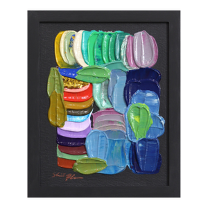 Test Color - Framed Color Drenched Impasto Textural Thick Paint Abstract Painting by Shiri Phillips