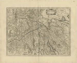 Antique Map of Northern Switzerland by Janssonius, 1657