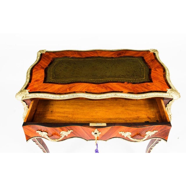 Petite French Ormolu Mounted Bureau Plat Desk, 19th Century For Sale - Image 13 of 18