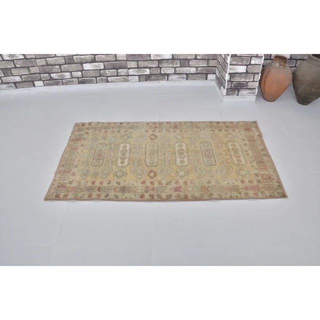 Handmade wool carpet in Turkish Anatolia , Vintage Oushak Rug,Turkish Vintage Anatolian Rug, Handmade wool Rug . One Of...