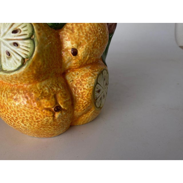Green Majolica Ceramic Free Form Fruits Jug or Pitcher, 1960 For Sale - Image 8 of 14