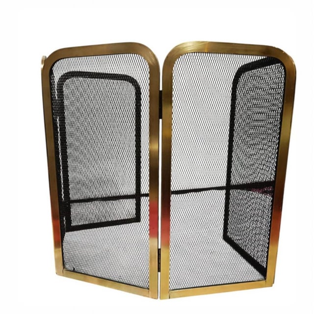 Folding Brass Fireplace Screen, 1950s-1960s For Sale - Image 3 of 13