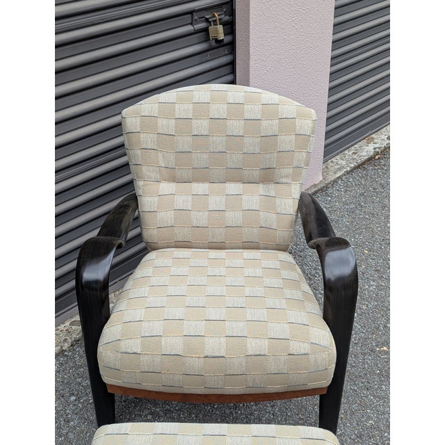 Adam Tihani/Alberto del lago Postmodern Burl Wood Lounge Chair and Ottoman Attributed to Adam Tihany for Pace Collection, C. 1990, Italian For Sale - Image 4 of 12