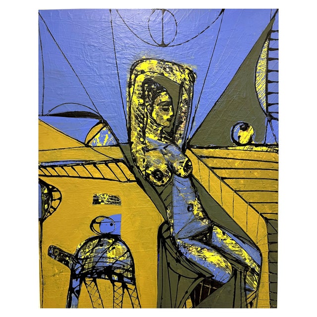 Mathias Wunderlich, Nude with Turtle, Fruit, and Mirror, 2026, Canvas and Acrylic For Sale - Image 6 of 6