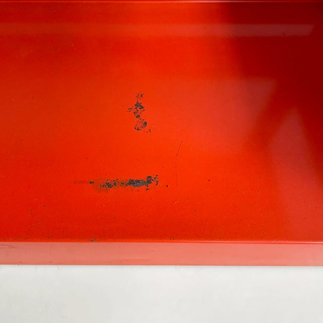 Industrial Modern Italian Orange Metal Bookcase Congresso by Lips Vago, 1970s For Sale - Image 18 of 18