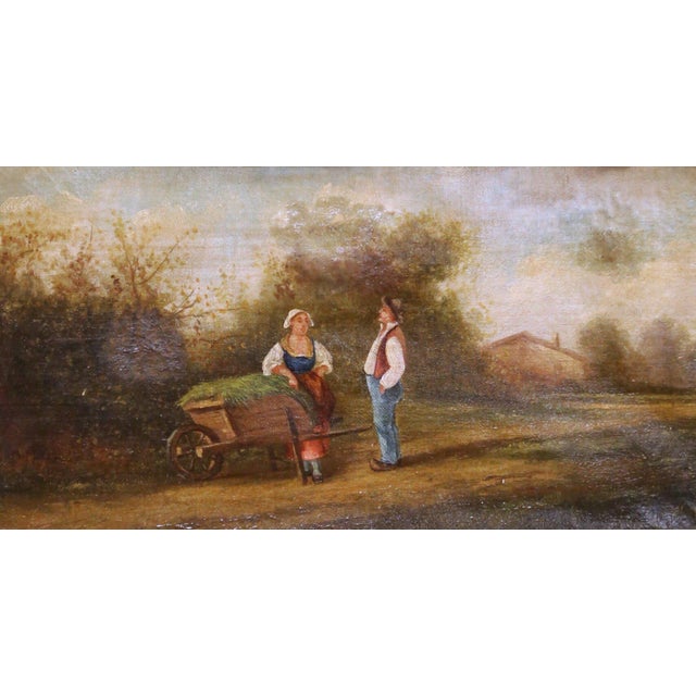 Pair of 18th Century French Pastoral Oil Paintings in Original Gilt Frames For Sale In Dallas - Image 6 of 11