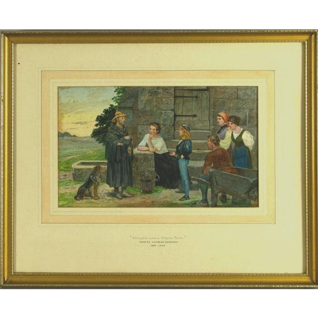 Thomas Charles Barfield, Villagers and a Pilgrim Monk, 1892, Watercolour For Sale - Image 4 of 12