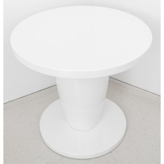 Modern White Lacquered Circular Side Table Chairish
