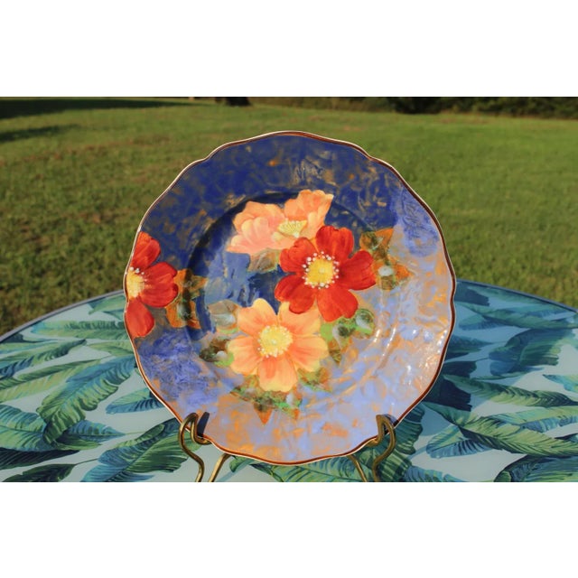1930s Royal Doulton Art Deco Plate With Wild Roses For Sale - Image 9 of 13