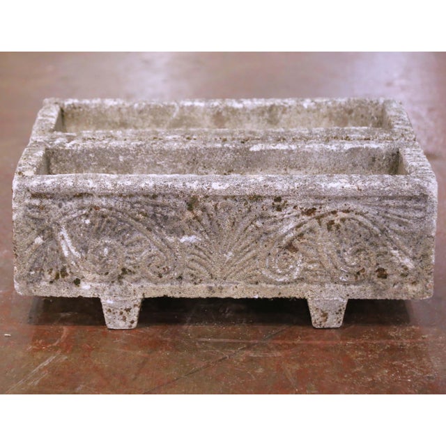 Pair of Early 20th C. French Neoclassical Stone Garden Planters For Sale - Image 4 of 9