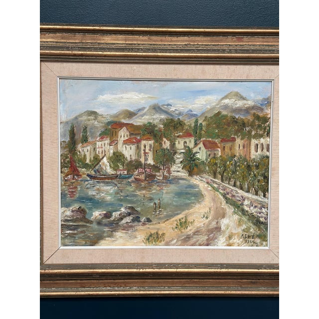 Kewe, Coastal Village, 1984, Oil Painting on Panel, Framed For Sale - Image 4 of 15