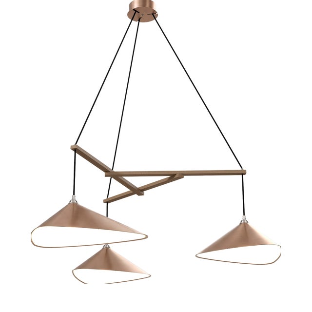 Emily Group of Three Pendant Light in Copper Semi-Matte by Daniel Becker for Moss Objects For Sale