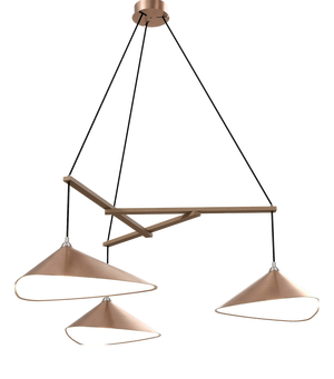 Emily Group of Three Pendant Light in Copper Semi-Matte by Daniel Becker for Moss Objects