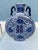 Vintage Asian Flat Urns With Two Handles in Blue & White- 2 For Sale In West Palm - Image 6 of 8
