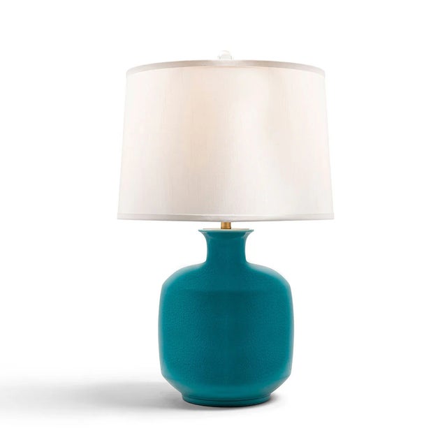 Port 68 Lakewood Lamp, Crackled Turquoise For Sale - Image 4 of 4