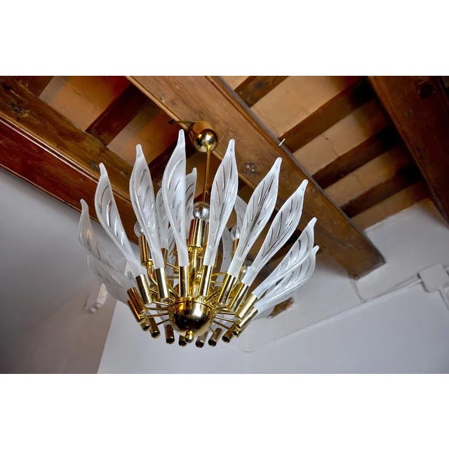 1970s Vintage Floral Chandelier in Murano Glass from Venini, 1970 For Sale - Image 5 of 9