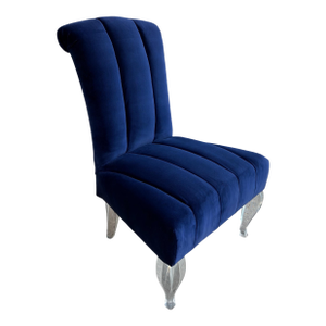 Mid Century Modern Phyllis Morris Lucite Chair W Sapphire Blue Velvet