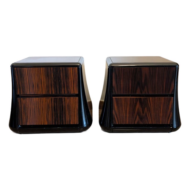Vintage Italian Bedside Tables by Luciano Frigerio, 1970s, Set of 2 For Sale