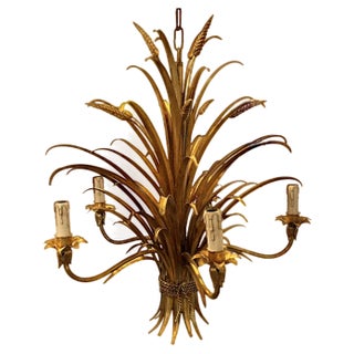 Small Italian Wheatsheaf Chandelier, 1970s For Sale