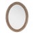 1900-1909 France Weathered Whitewash Cerused Oval Wall Mirror For Sale