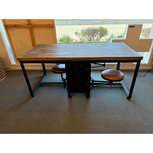 Four Hands Rupert Industrial Architect Work Table Desk | Chairish