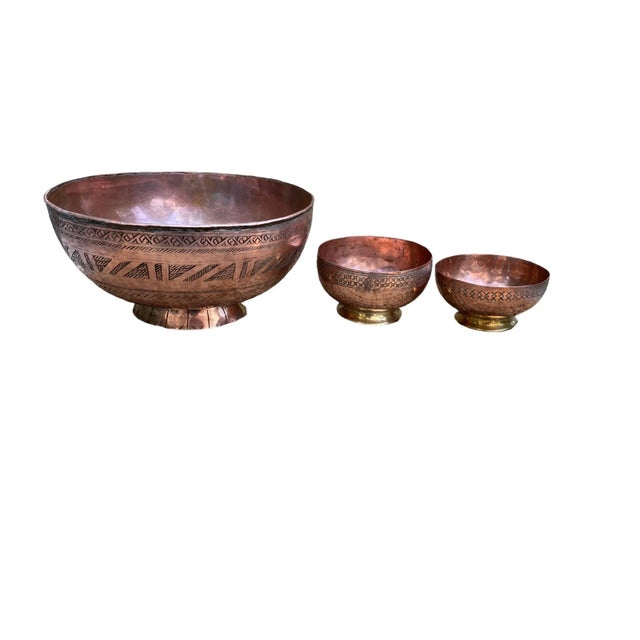 Vintage Indian Hand-Made Copper Bowls, Set/3 For Sale In Washington DC - Image 6 of 8