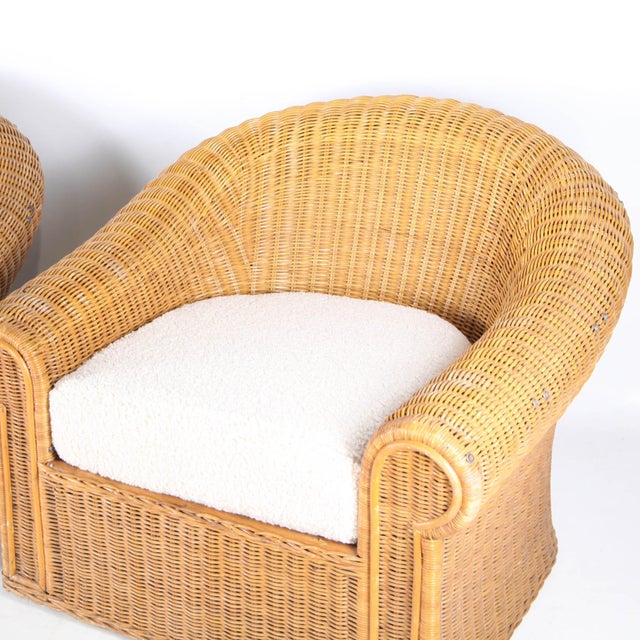 Wood Set of Wicker Bergere Chairs For Sale - Image 7 of 10