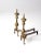 Mid-Century Modern Antique Brass and Cast Iron Fireplace Andirons For Sale - Image 3 of 12