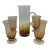 Amber Hand Blown Pitcher and Glass Set Perfect For Sale