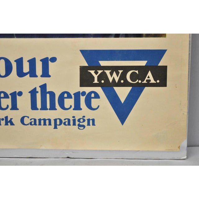 Paper Original 1918 Ywca Wwi Poster 'Back Our Girls Over There' by Clarence Underwood For Sale - Image 7 of 16