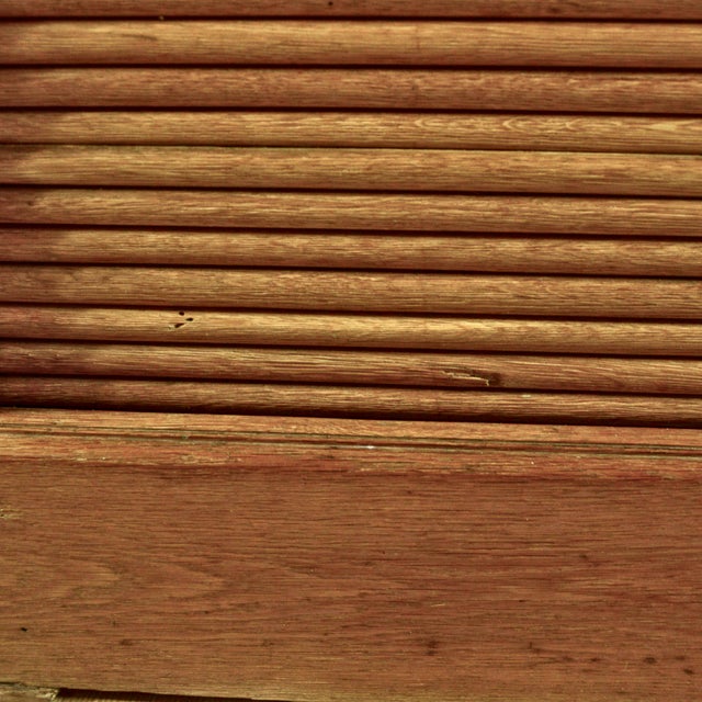 Tambour Oak Office Desk with Sliding Door and Drawers For Sale - Image 15 of 18