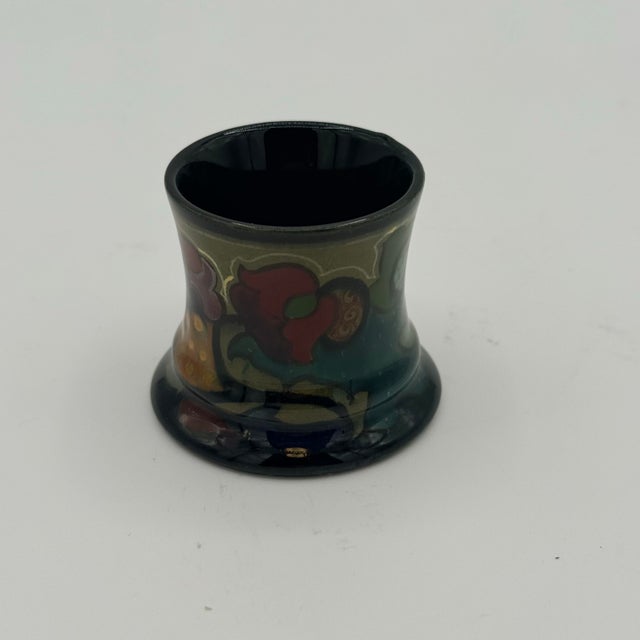 Art Nouveau Antique Bak Gouda Holland Miniature Art Pottery Vase Floral High Glaze C1910 For Sale - Image 3 of 10