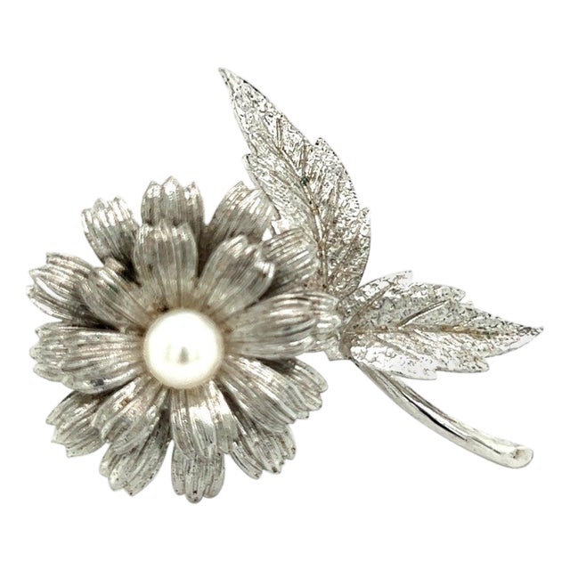 Mikimoto Estate Akoya Pearl Brooch Pin Sterling Silver 6.16 mm For Sale