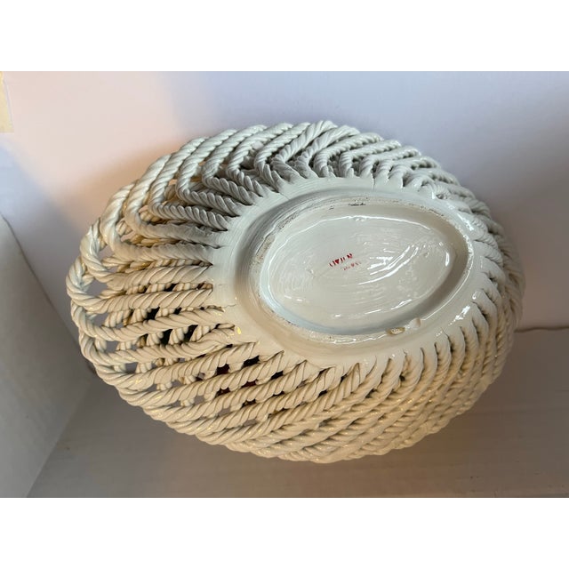 Ceramic Vintage Porcelain Vegetable Basket For Sale - Image 7 of 8